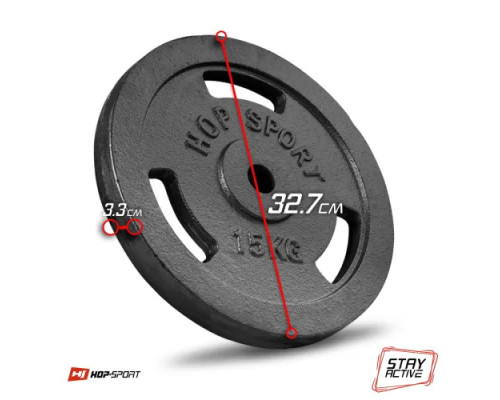 Набір дисків чавунних Hop-Sport Strong 2 x 15 кг