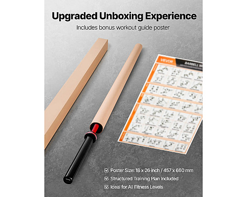 Гриф гантельний VEVOR 453,59 кг, червоний