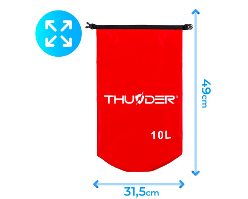 Гермомішок THUNDER 10 л червоний