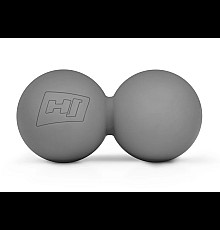 Силіконовий масажний подвійний м'яч 63 мм Hop-Sport HS-S063DMB сірий