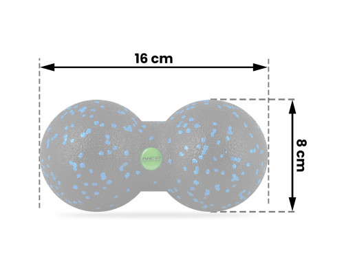 М'яч для масажу та фітнесу подвійний NS-966 чорно-блакитна