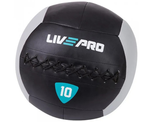 М'яч для кросфіту WALL BALL 10к, чорно-сірий