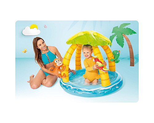 Басейн надувний дитячий Тропічний острів Intex 58417 102x86 см