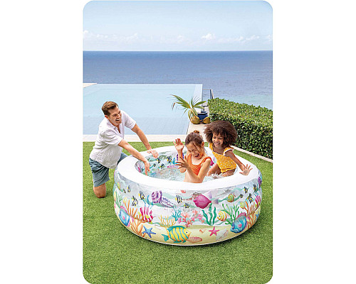 Басейн надувний дитячий Intex 58480 Fish 152x56 см
