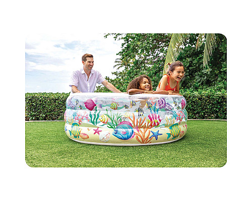 Басейн надувний дитячий Intex 58480 Fish 152x56 см