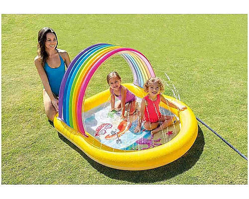 Басейн надувний дитячий Веселка Intex 57156NP 147х130х86 см