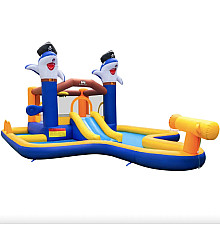 Надувний ігровий майданчик Costway Dolphins 579х408х250 см