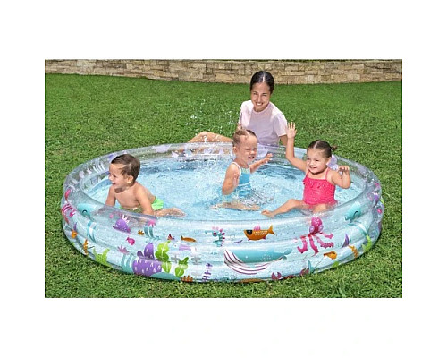 Басейн надувний дитячий Морський світ Bestway 51005-jellyfish 183x33 см Басейн надувний дитячий Морський світ Bestway 51005-jellyfish 183x33 см