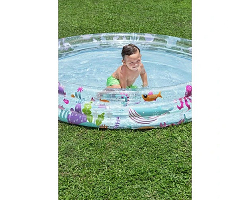 Басейн надувний дитячий Морський світ Bestway 51005-jellyfish 183x33 см Басейн надувний дитячий Морський світ Bestway 51005-jellyfish 183x33 см
