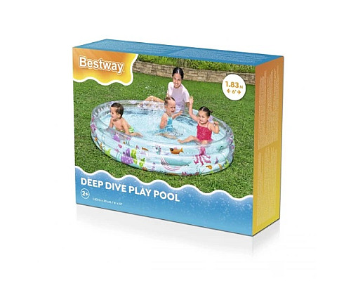 Басейн надувний дитячий Морський світ Bestway 51005-jellyfish 183x33 см Басейн надувний дитячий Морський світ Bestway 51005-jellyfish 183x33 см