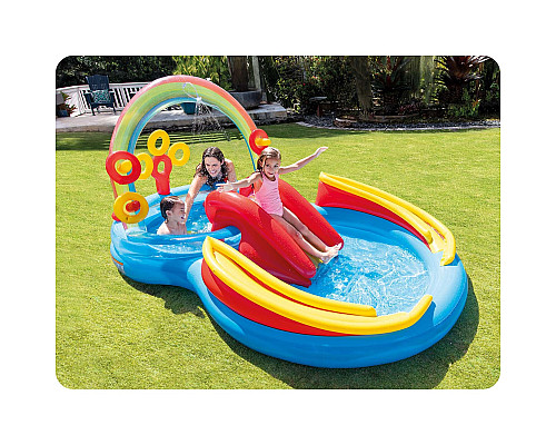 Надувний ігровий майданчик Веселка Intex 57453 297x193x135 см