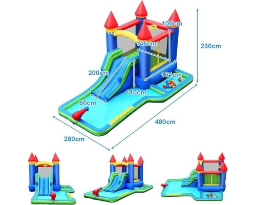 Надувний майданчик Costway Castle 480x280 см (OP70586DE)