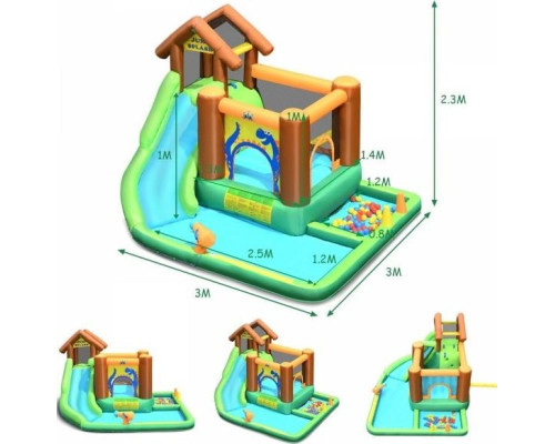 Costway Надувний майданчик - будиночок, басейн, гірка і надув