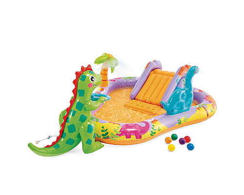 Надувний ігровий майданчик Dino Park Intex 56139 201х157х69 см Надувний ігровий майданчик Dino Park Intex 56139 201х157х69 см