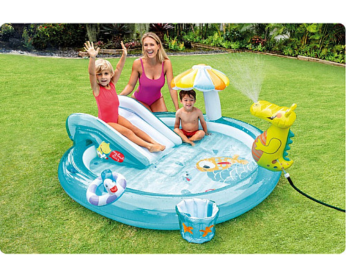 Надувний ігровий майданчик Крокодил Intex 57165 201x170x84 см