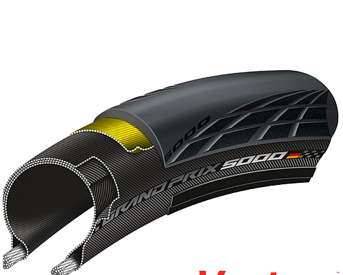 Шина велосипедна 700 x 28C CONTINENTAL Grand Prix 5000 28-622 - 235г - чорний Шина велосипедна 700 x 28C CONTINENTAL Grand Prix 5000 28-622 - 235г - чорний
