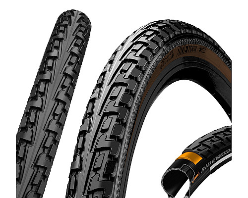Шина 28 x 1.75 /700 x 47C/ CONTINENTAL Ride Tour ECO25 чорний/коричневий Шина 28 x 1.75 /700 x 47C/ CONTINENTAL Ride Tour ECO25 чорний/коричневий