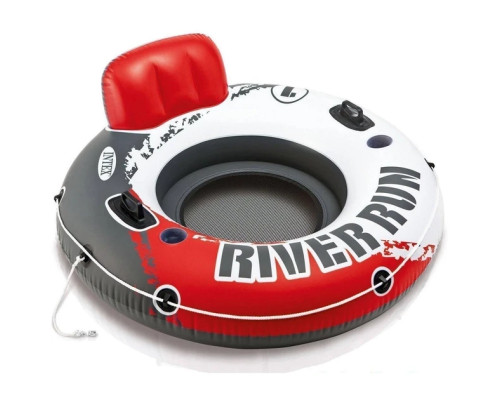 Коло надувне зі спинкою Intex 56825 River Run, біло-червоне 135 x 45 см Коло надувне зі спинкою Intex 56825 River Run, біло-червоне 135 x 45 см