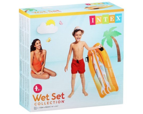 Пліт надувний Intex 58165-orange оранжевий, 112 x 62см Пліт надувний Intex 58165-orange оранжевий, 112 x 62см