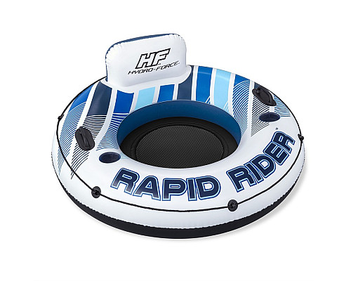 Коло надувне зі спинкою Bestway Rapid Rider 43116 синьо-біле, 132 см