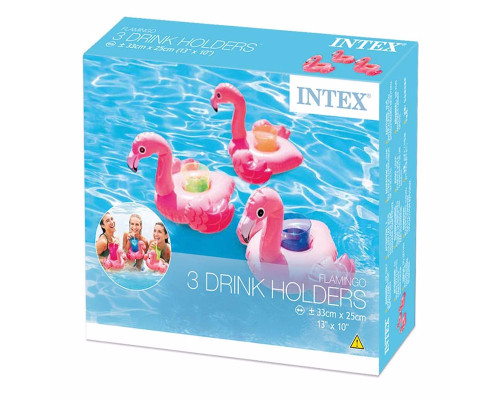 Підставки для напоїв надувні Intex 57500 Фламінго, 33 x 25 см, 3 шт