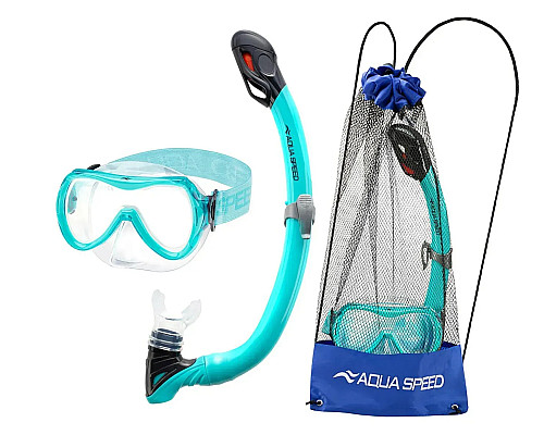 Набір маска і трубка дитяча Aqua Speed ALIZE FS + SAMOS, бірюзовий