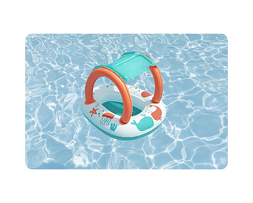 Пліт надувний пляжний Bestway 34203 з дахом 87 х 67 см, помаранчево-бірюзовий