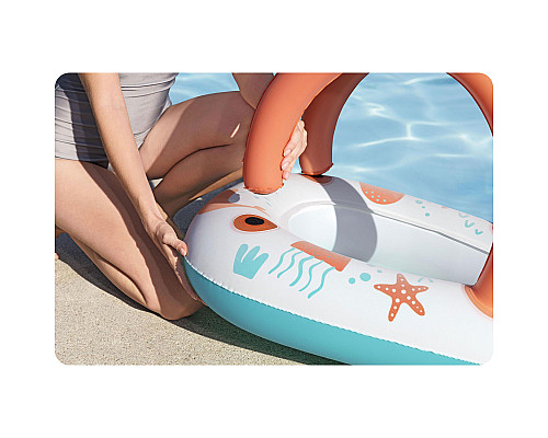 Пліт надувний пляжний Bestway 34203 з дахом 87 х 67 см, помаранчево-бірюзовий