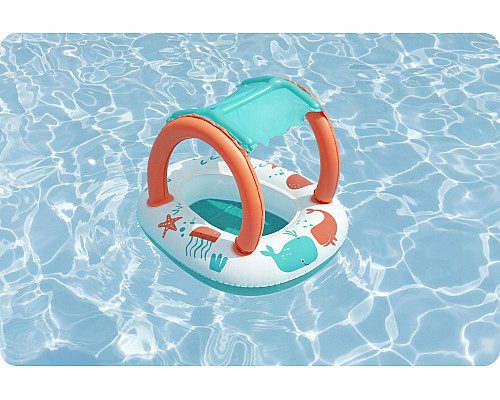 Пліт надувний пляжний Bestway 34203 з дахом 87 х 67 см, помаранчево-бірюзовий