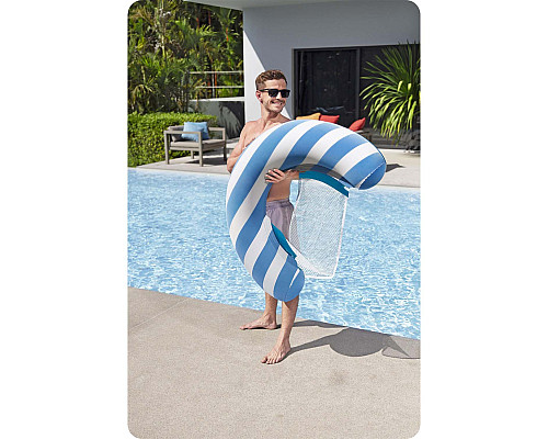 Крісло надувне для плавання Bestway Comfort Plush 43852 119 х 67,5 см, синє