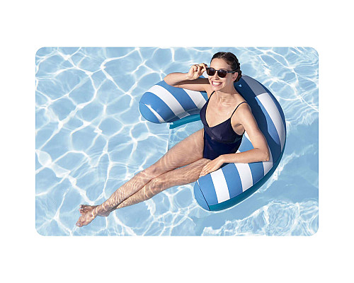 Крісло надувне для плавання Bestway Comfort Plush 43852 119 х 67,5 см, синє