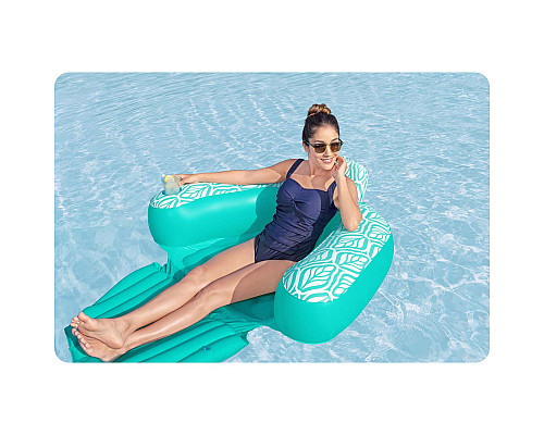 Крісло надувне для плавання Bestway Comfort Plush Pro 43719 145 х 120 см, бірюзове