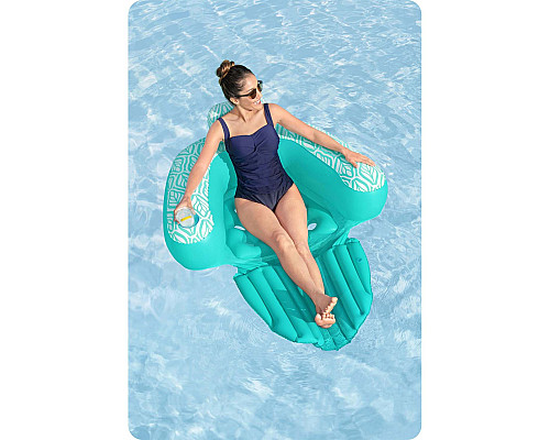 Крісло надувне для плавання Bestway Comfort Plush Pro 43719 145 х 120 см, бірюзове