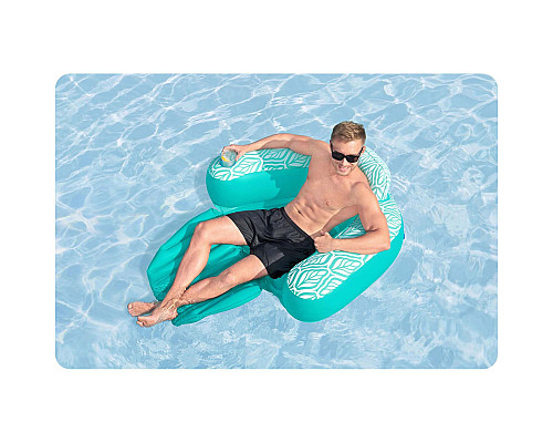 Крісло надувне для плавання Bestway Comfort Plush Pro 43719 145 х 120 см, бірюзове