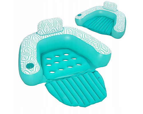 Крісло надувне для плавання Bestway Comfort Plush Pro 43719 145 х 120 см, бірюзове
