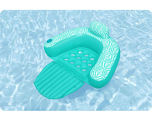 Крісло надувне для плавання Bestway Comfort Plush Pro 43719 145 х 120 см, бірюзове