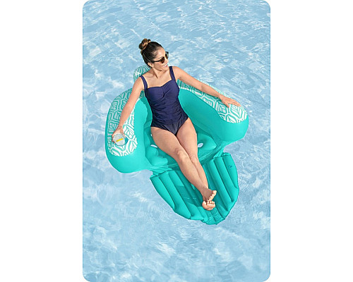 Крісло надувне для плавання Bestway Comfort Plush Pro 43719 145 х 120 см, бірюзове