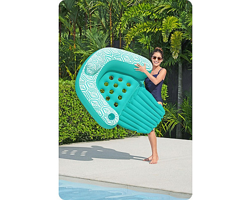 Крісло надувне для плавання Bestway Comfort Plush Pro 43719 145 х 120 см, бірюзове
