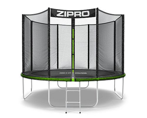 Батут Zipro Jump Pro із зовнішньою сіткою 10 футів 312 см чорно-зелений Батут Zipro Jump Pro із зовнішньою сіткою 10 футів 312 см чорно-зелений