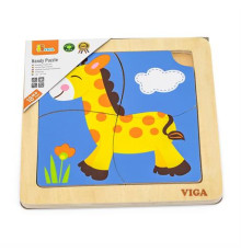 Дерев'яний мініпазл Viga Toys Жираф, 4 ел. (51319)