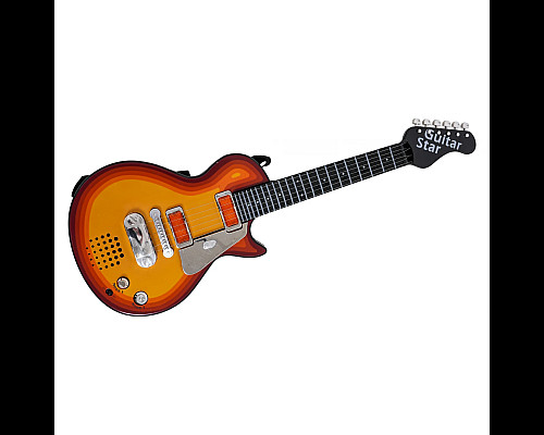 Дитяча електрогітара + навушники з мікрофоном Enjoy ZMU.HK-9080B.CR, помаранчева