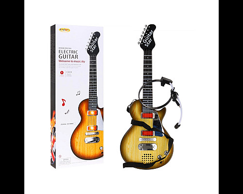 Дитяча електрогітара + навушники з мікрофоном Enjoy ZMU.HK-9080B.WOOD, коричнева