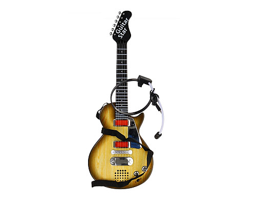 Дитяча електрогітара + навушники з мікрофоном Enjoy ZMU.HK-9080B.WOOD, коричнева