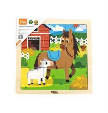 Дерев'яний пазл Viga Toys Коники 9 ел. (44624)