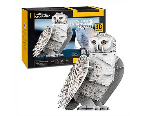 3D пазл CubicFun Зникаючі тварини Сніжна сова (DS1079h)