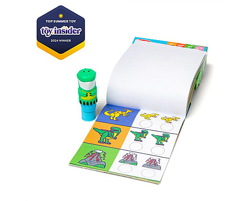 Дитячий блокнот та штамп Spin Master З наліпками Динозавр Melissa and Doug. Sticker WOW
