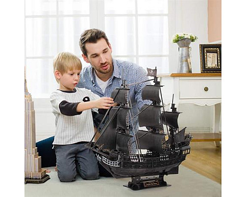 3D пазл CubicFun Корабель Чорної Бороди, Помста Королеви Анни, великий (T4018h)