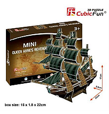 3D пазл CubicFun Міні Корабель Помста королеви Анни (S3031h)
