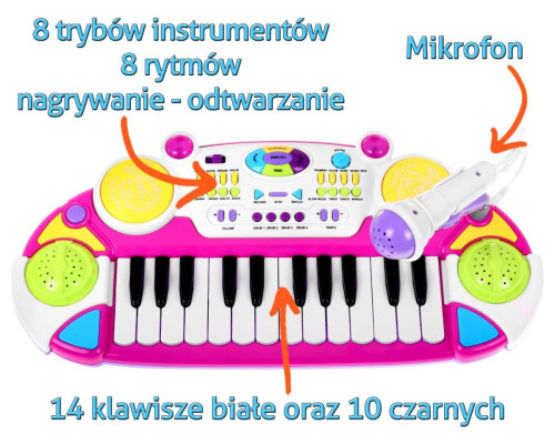 Дитячий синтезатор, рожевий