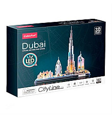 3D пазл CubicFun City Line з LED-підсвіткою Дубай (L523h)